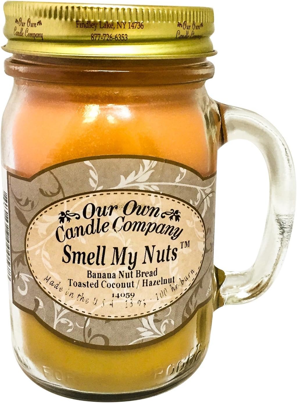 Our Own Candle Company Smell My Nuts Scented 13 oz Mason Jar Candle - Made in The USA