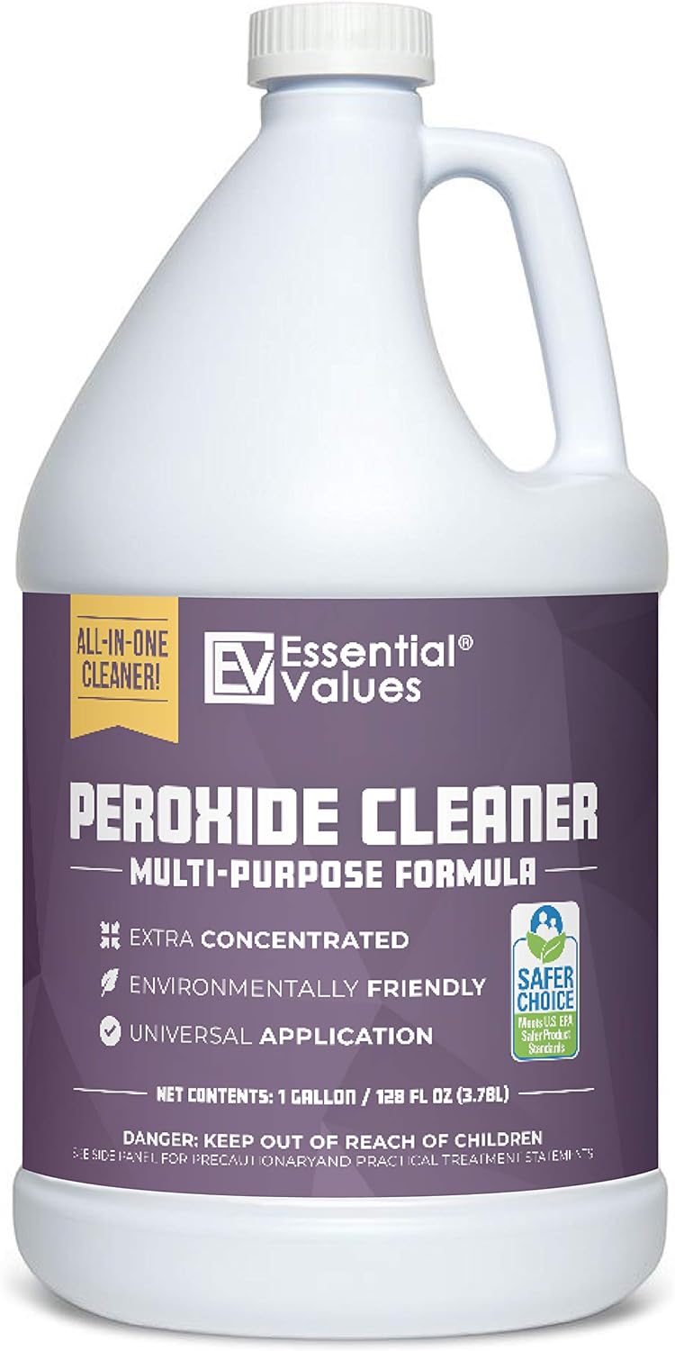 Hydrogen Peroxide Cleaner 5% (Gallon / 3.78L), Safer Choice Certified | Made in USA, Multi-Purpose - Extra Concentrated - Residential | Commercial | Retail | Hospital Facilities | Restaurants