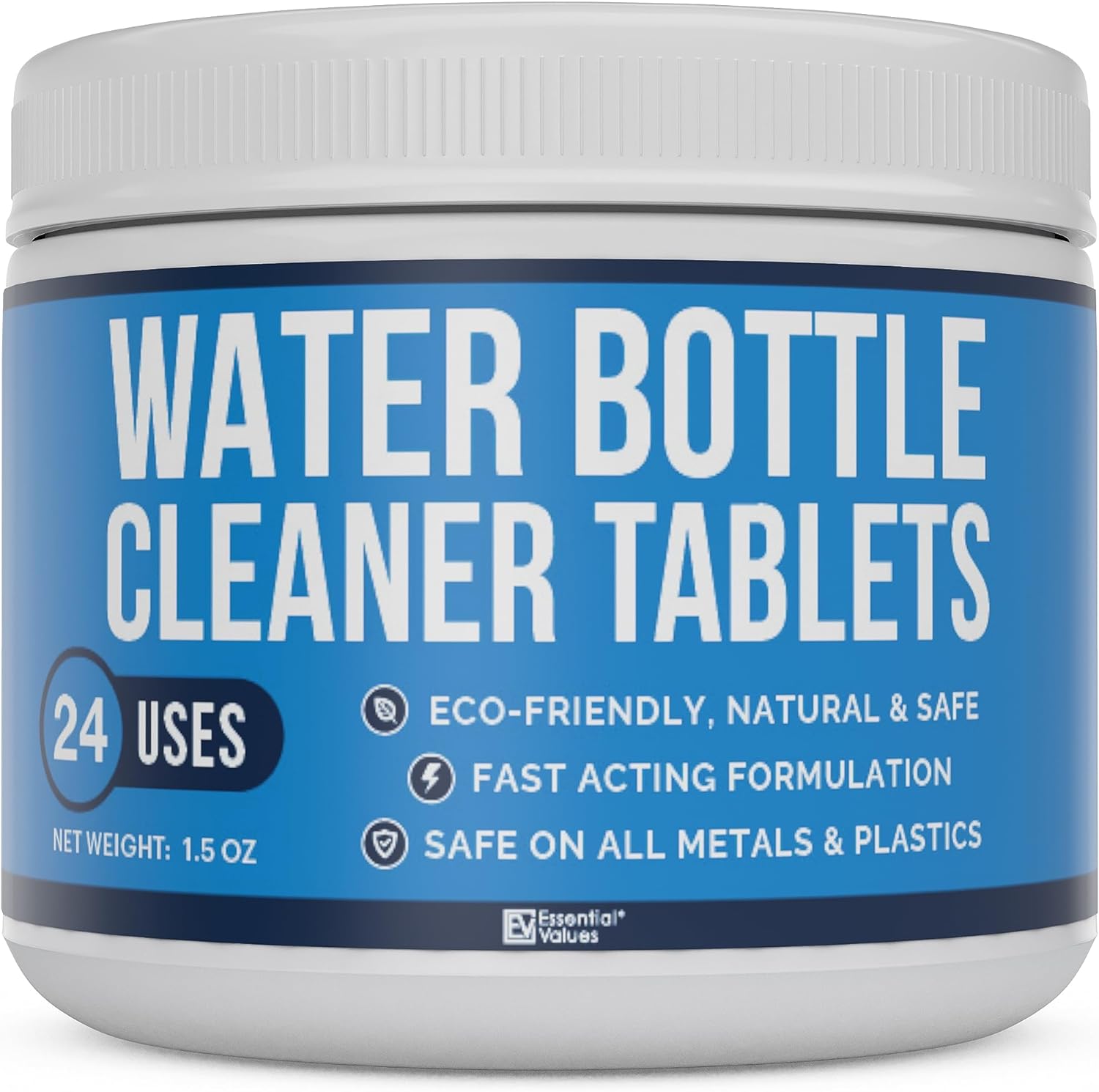 Water Bottle Cleaning Tablets & Reservoir Bladder Cleaner Tabs (24 Tablets) | Remove Stains & Odors. Compatible with Hydration Bladders, Hydroflask, Camelbak, YETI, Thermos - Made in USA