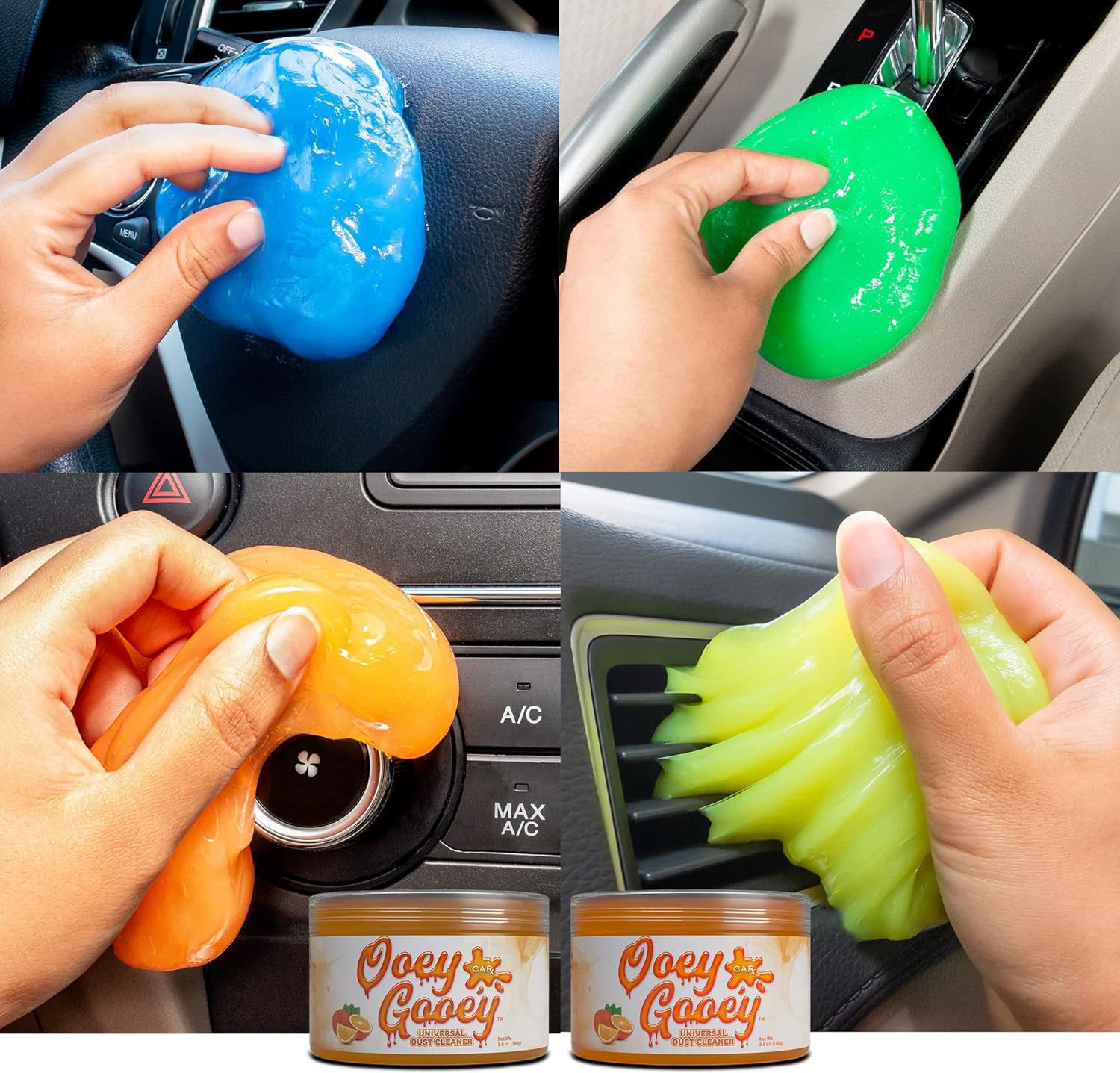 Scented Car Cleaning Gel for Detailing - Pack of 2 Biodegradable Slime for Cleaning Car Interior - Perfect Keyboard Cleaner Gel to Make Your Car Shine - Auto Interior Cleaner (5.6oz/pcs)