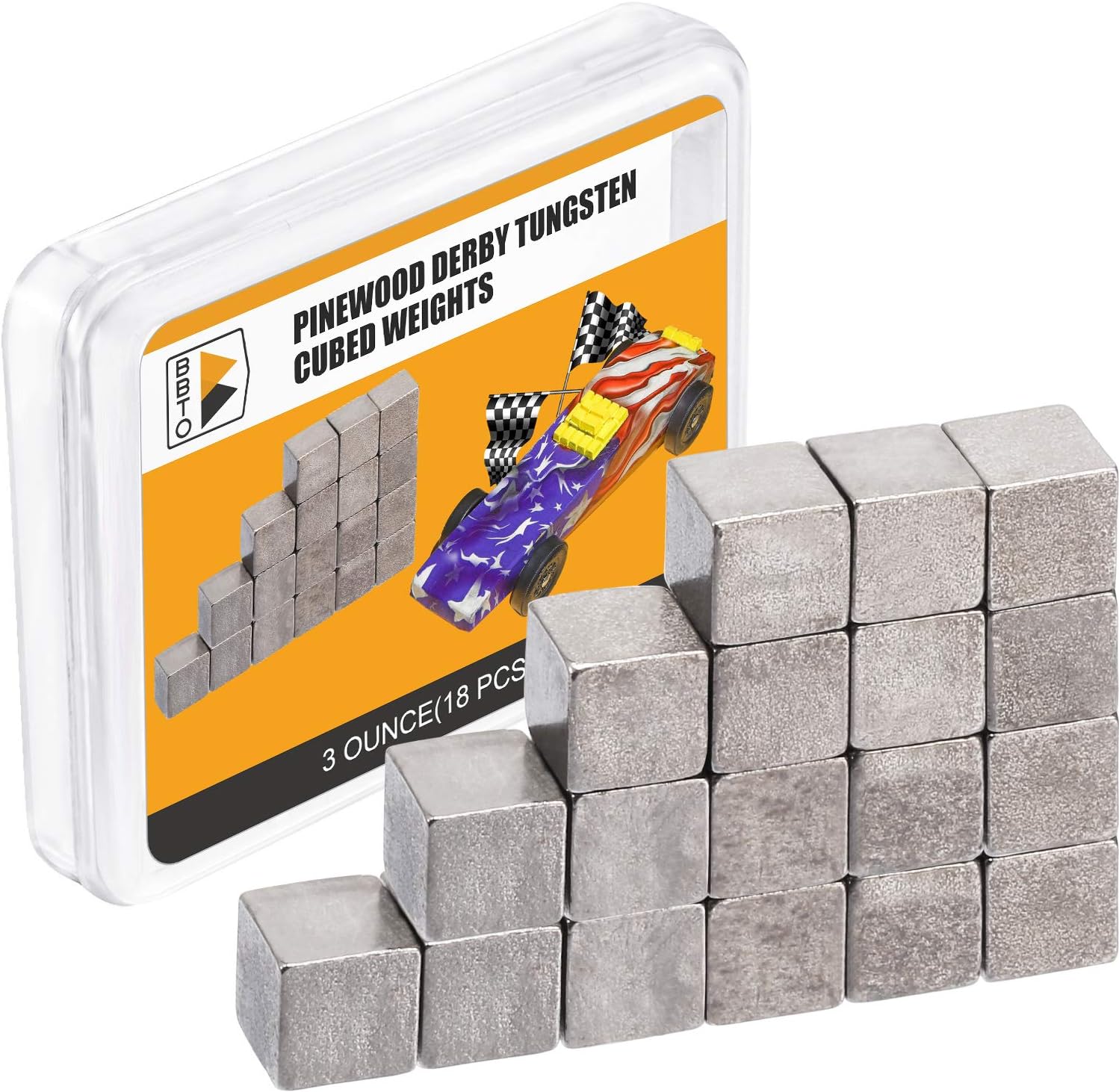 3 Ounce Tungsten Weights 1/4 Inch Car Cube Weights Incremental Derby Weight Compatible with Pinewood Car Derby Weights