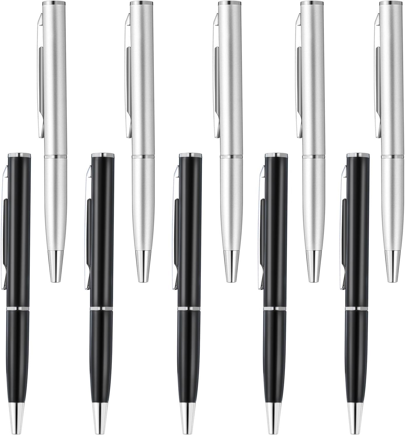10 Pieces Mini Pens Small Pens Short Pens Bulk Tiny Pen Metal Ballpoint Pens Stainless Steel Point Pen Miniature Gel Ink Pens for Pockets Notebook Notepads Office School(Gold)