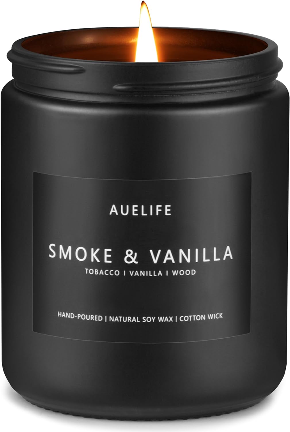 Scented Candles for Men | Smoke & Vanilla Scented Candle - Candle for Men, Men Candles for Home Scented, Candle Gifts for Him/Friend, Aromatherapy Candle in Black Jar