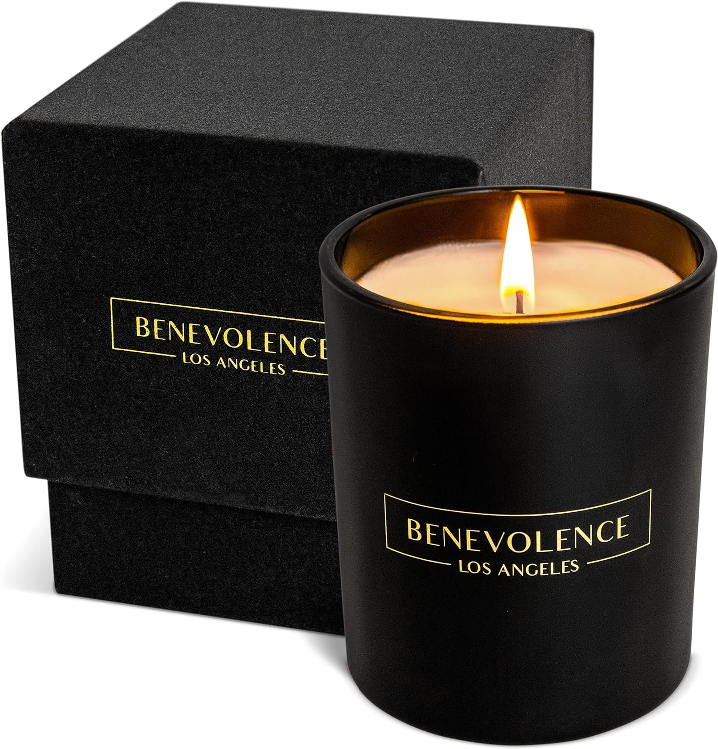 Benevolence LA Candles Rose & Sandalwood Scented Candle Men | 8 oz Rose Scented Candles for Men | 45 Hour Burn Valentine Gifts for Women | Manly Indulgence Candles | Sandalwood Candles