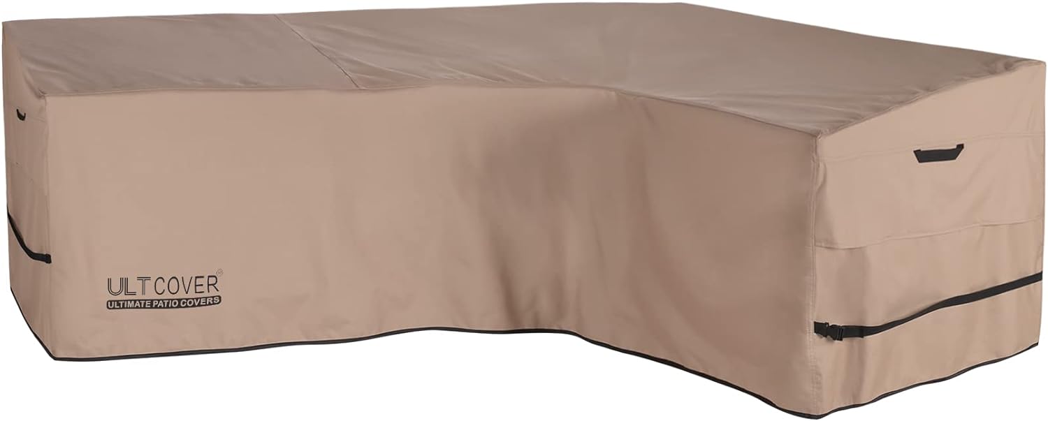 ULTCOVER Patio L-Shaped Right Facing Sofa Cover Waterproof for 4-Seater Outdoor Sectional Furniture Couch 85x58 inch Wide