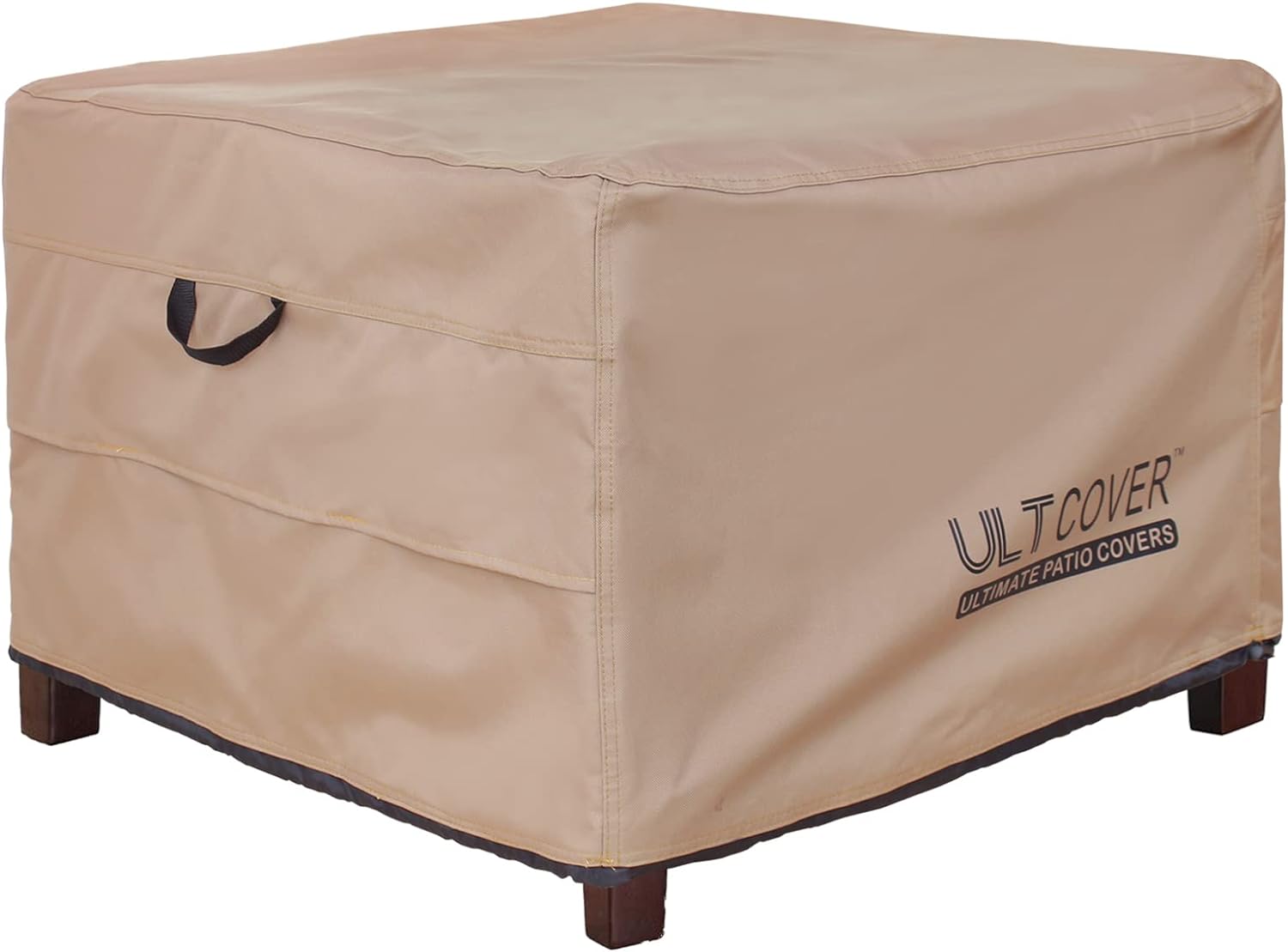 ULTCOVER Waterproof Patio Ottoman Cover Square Outdoor Side Table Furniture Covers Size 22L x 22W x 18H inch