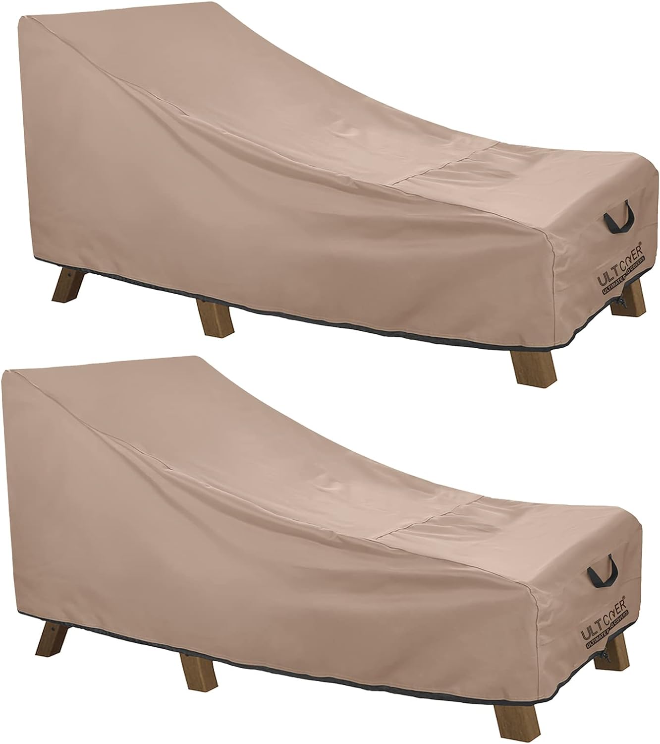 ULTCOVER Waterproof Patio Lounge Chair Cover Heavy Duty Outdoor Chaise Lounge Covers 2 Pack - 64L x 28W x 30H inch