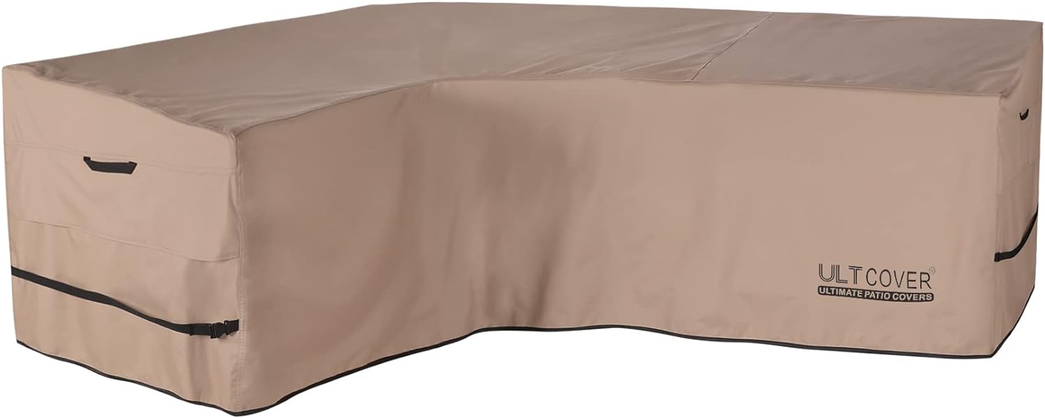 ULTCOVER Patio L-Shaped Left Facing Sofa Cover Waterproof for 4-Seater Outdoor Sectional Furniture Couch 58x85 inch Wide