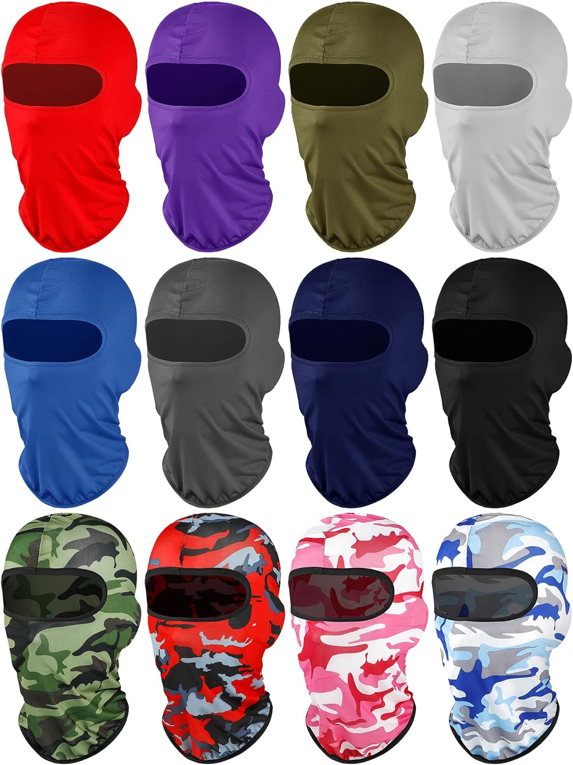 12 Pieces Sun Protection Balaclava Full Face Cover Sun UV Protection Face Protective Cover for Outdoor Sports