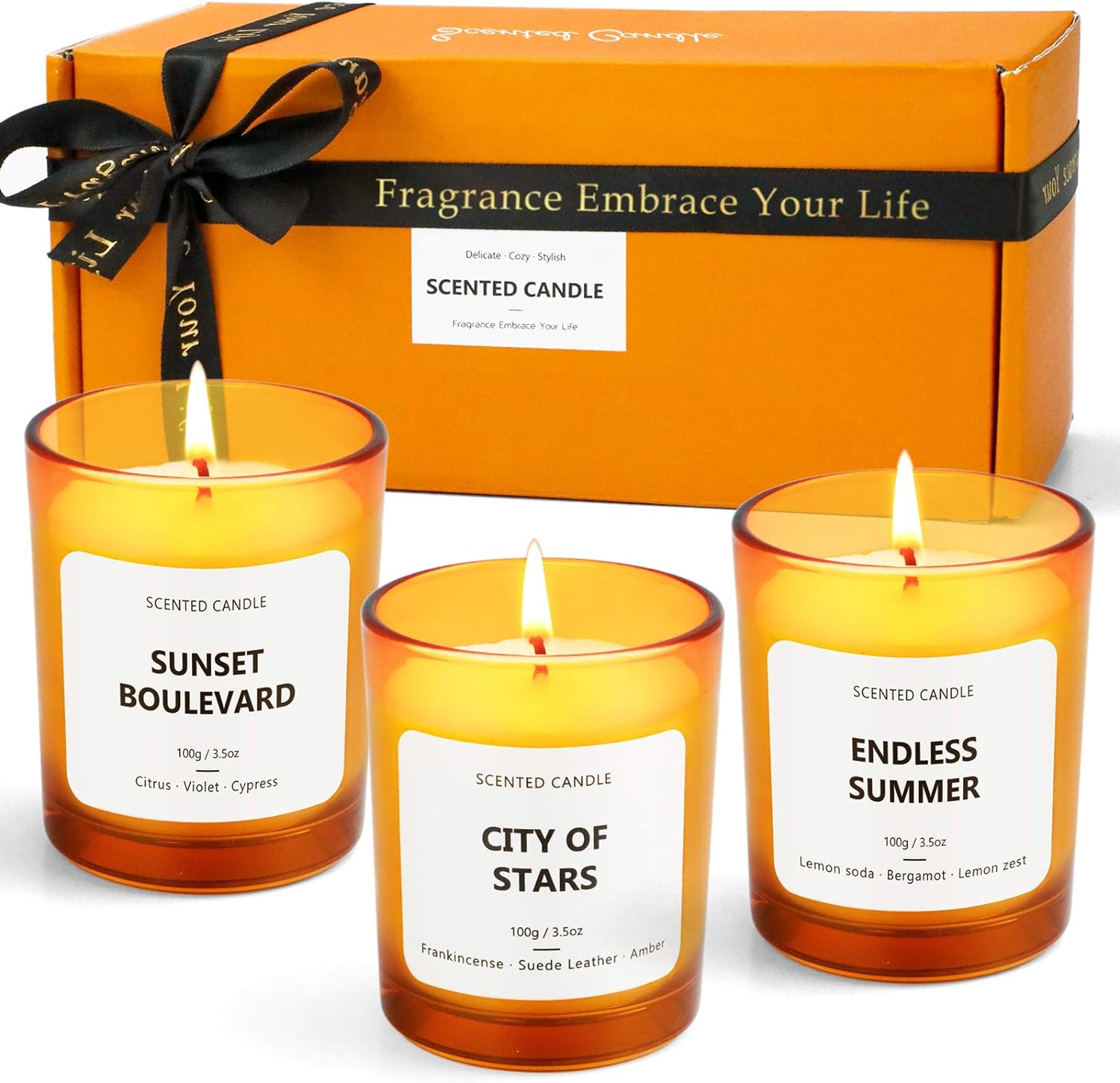 LA BELLEFE Candles for Home Scented, Scented Candles Fall Candles Soy Candles Gifts for Women, Valentines Day Gifts for Her, Stress Relief, Sunset Boulevard, City of Stars