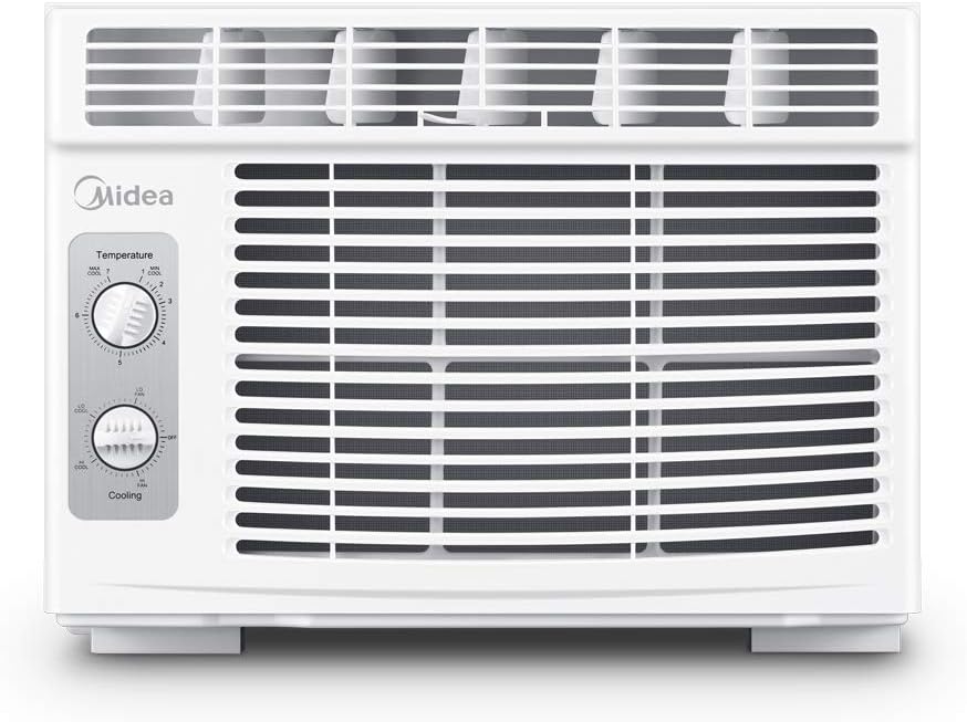 Midea 5,000 BTU EasyCool Small Window Air Conditioner - Cool up to 150 Sq. Ft. with Easy-to-Use Mechanical Controls and Reusable Filter, Perfect for Small Bedroom, Living Room, Home Office