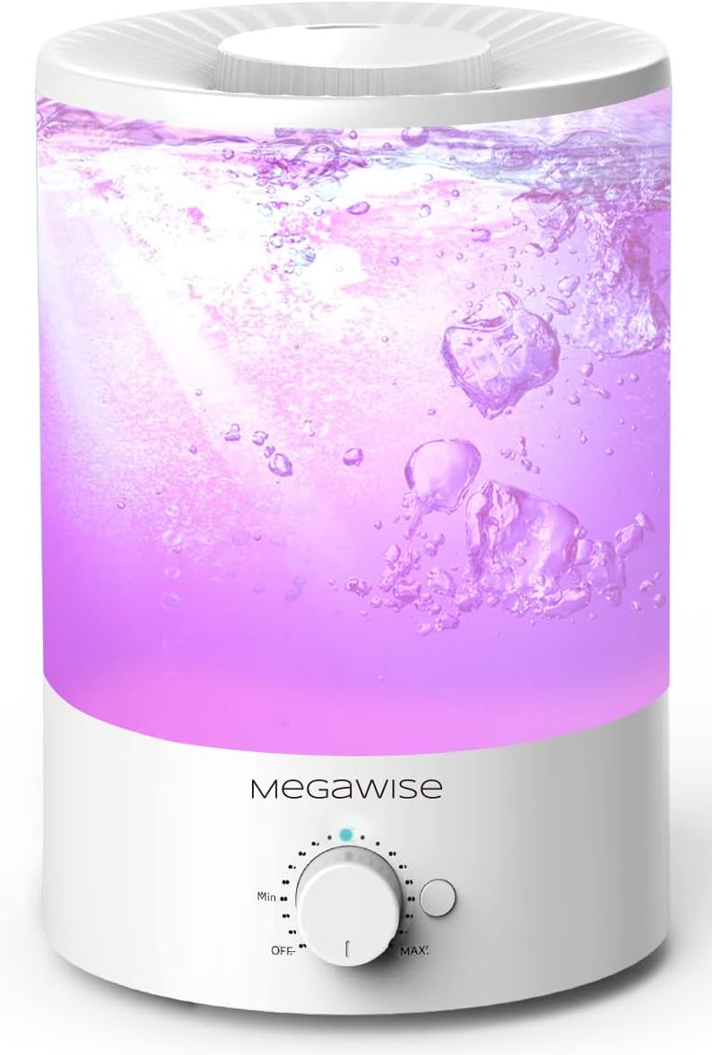 MEGAWISE 3.5L Cool Mist Humidifier with Top Refill, Large Capacity, Easy Safe and Convenient for Your Home