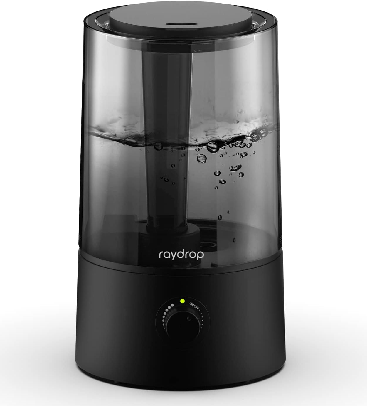 raydrop Humidifiers for Bedroom, Humidifiers for Home & Large Room, Cool Mist Humidfiers for Baby and Plant, Adjustable Mist Level, Auto Shut-Off, Black, 4.0L