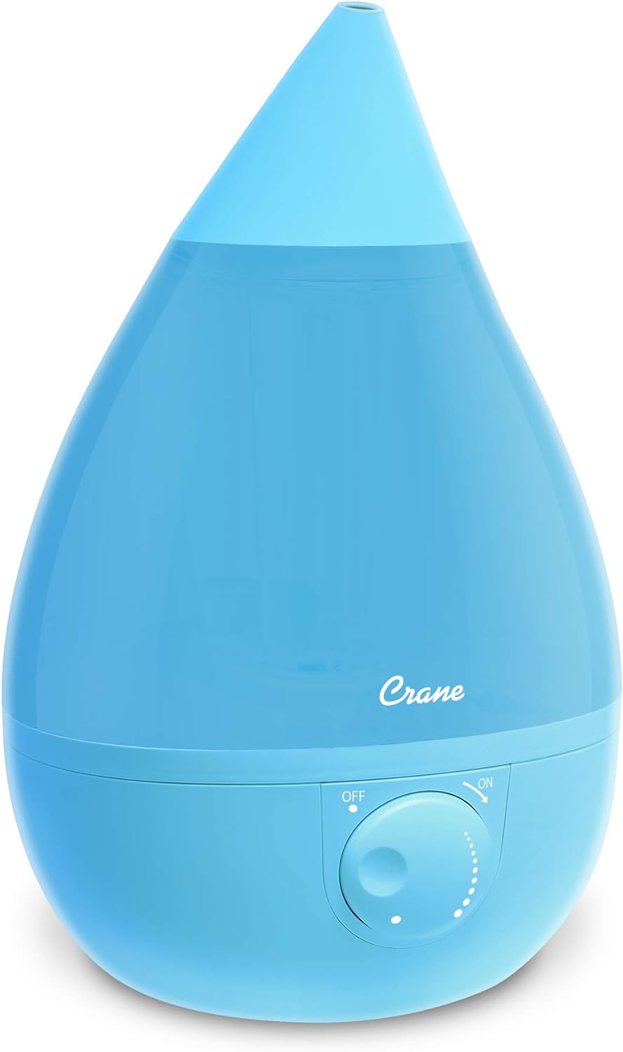 Crane Ultrasonic Cool Mist Humidifier for Bedroom, Baby Nursery, Kids Room, Plants, or Office, Large 1 Gallon Tank, Filter Optional, Aqua