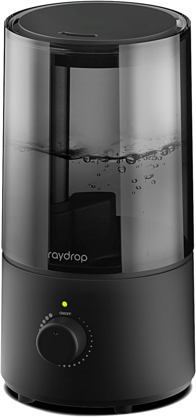 Humidifiers for Bedroom, raydrop Cool Mist Humidifiers for Babies, 1.0L Quiet Ultrasonic Humidifier, Space-Saving, Filterless, Auto Shut Off - (0.26 Gallon, US 110V)