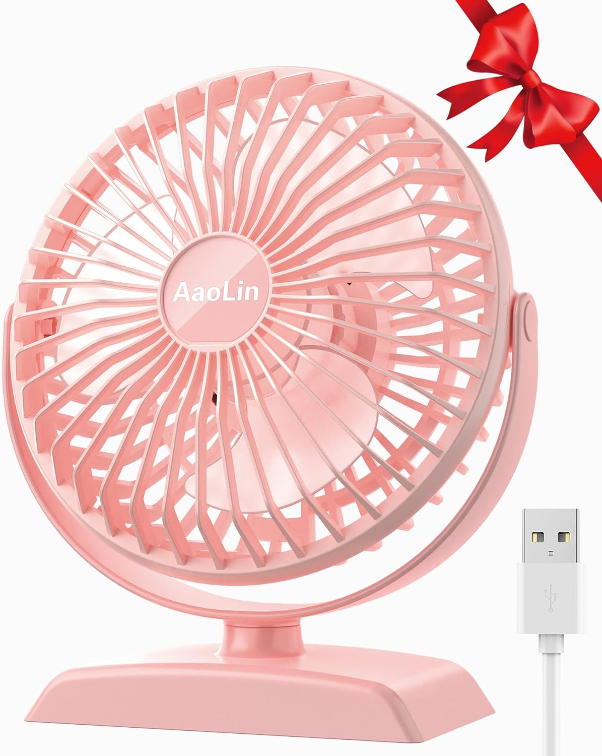 Desk Fan, USB Small Fans with 3 Speeds Strong Airflow, Quiet Portable, 360 Rotation Personal Table Fan for Home,Office, Bedroom Desktop