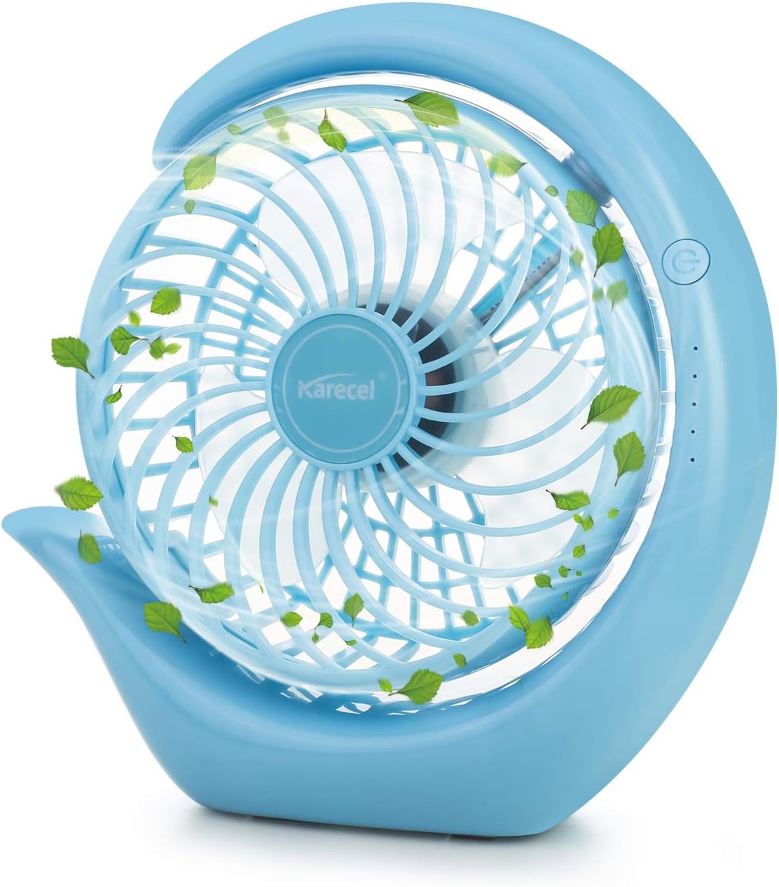 Battery Operated Fan Rechargeable Small Fan, Karecel Portable USB Desk Fan 3 Speeds Strong Wind Personal Quiet Fan, Long Life Battery Powered Fan & Strong Cooling Desktop Fan for Camping Office Travel