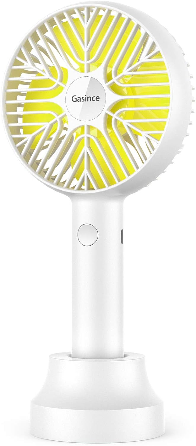 Handheld Fan Mini Fan,Small Personal Portable Fan, USB Desk Fan,Rechargeable Eyelash Fan for Makeup,8-13hours Operated Small Makeup Eyelash Fan for Women Girls Outdoor and Indoor (White)