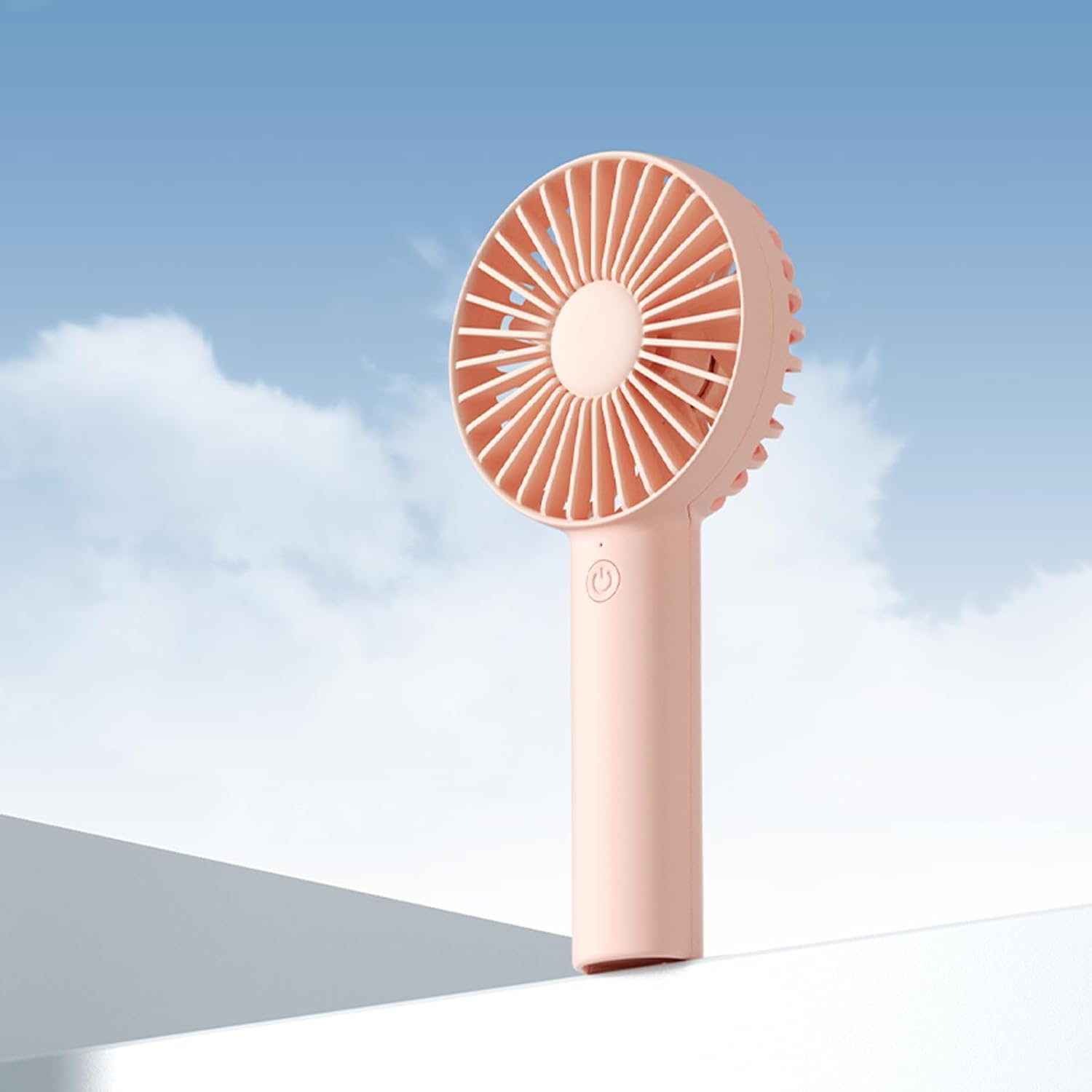 JISULIFE Handheld Fan, 4500mAh Portable Small Fan with 3 Speeds, USB Rechargeable Hand Fan, Personal Fan Battery Operate for Outdoor, Indoor, Commute, Office, Travel -Pink