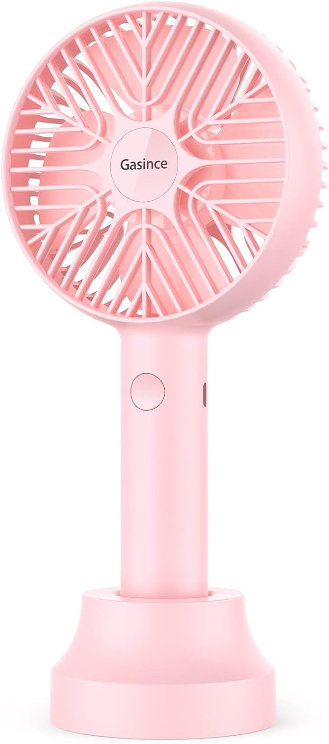 Handheld Fan Mini Fan,Small Personal Portable Fan, USB Desk Fan,Rechargeable Eyelash Fan for Makeup,8-13hours Operated Small Makeup Eyelash Fan for Women Girls Outdoor and Indoor (Pink)