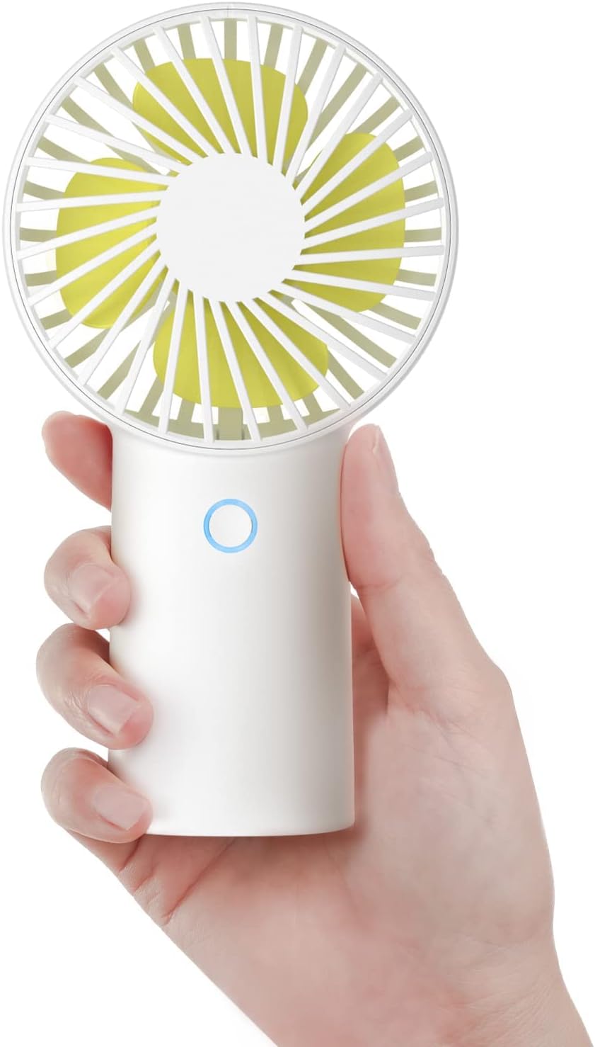 JISULIFE Handheld Portable Fan [20H Max Cooling Time] Mini Hand Fan, 4000mAh USB Rechargeable Personal Fan with 3 Speeds for Travel/Eyelash/Camping/Office, Ideal Gifts for Women, Men, Boys,Girls-White