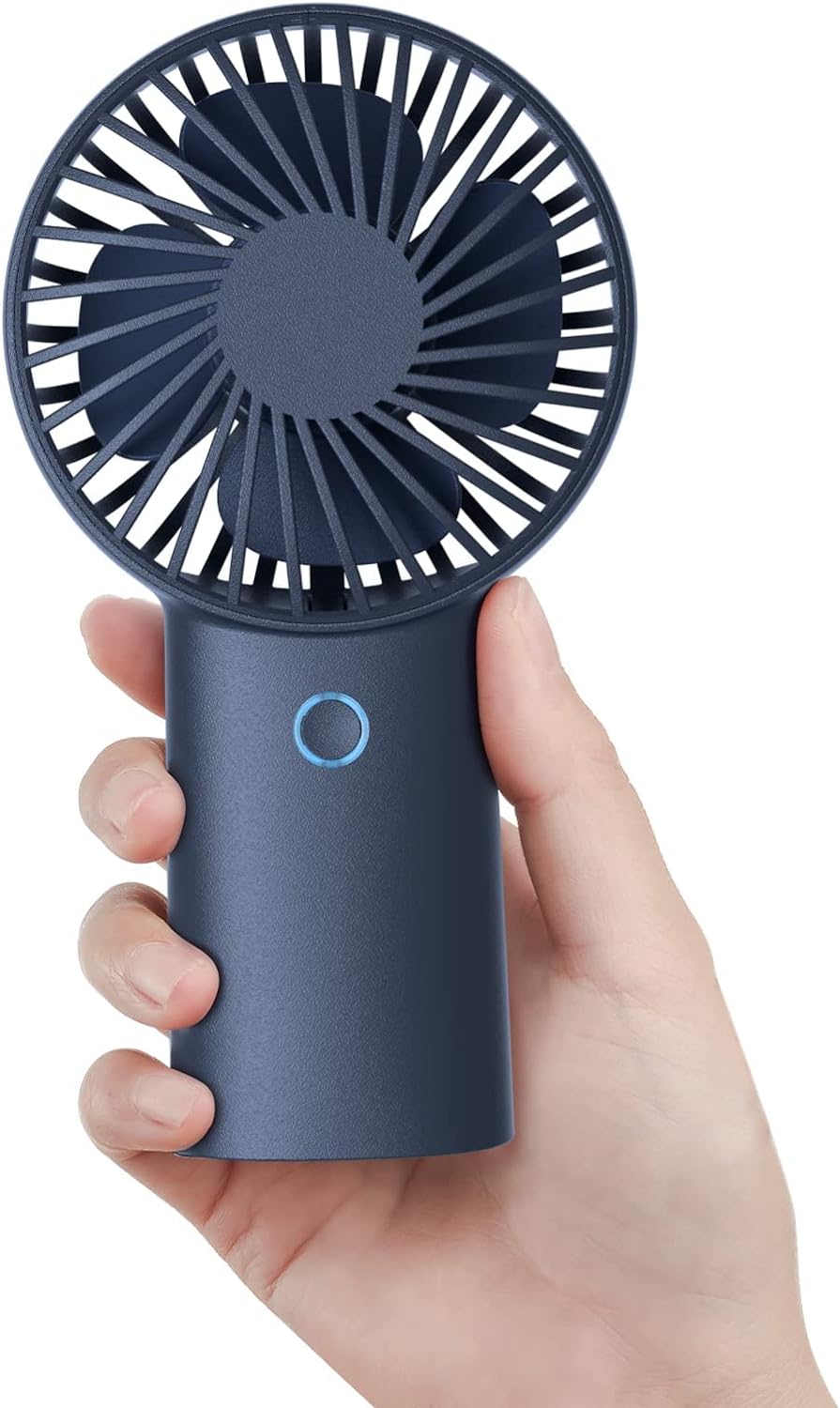 JISULIFE Handheld Mini Fan [20Hrs Cooling] USB Rechargeable 4000mAh Portable Fan, Battery Operated Hand Fan for Travel/Makeup/Eyelash/Camping/Home/Office, Ideal Gifts for Women, Men, Boys, Girls-Blue