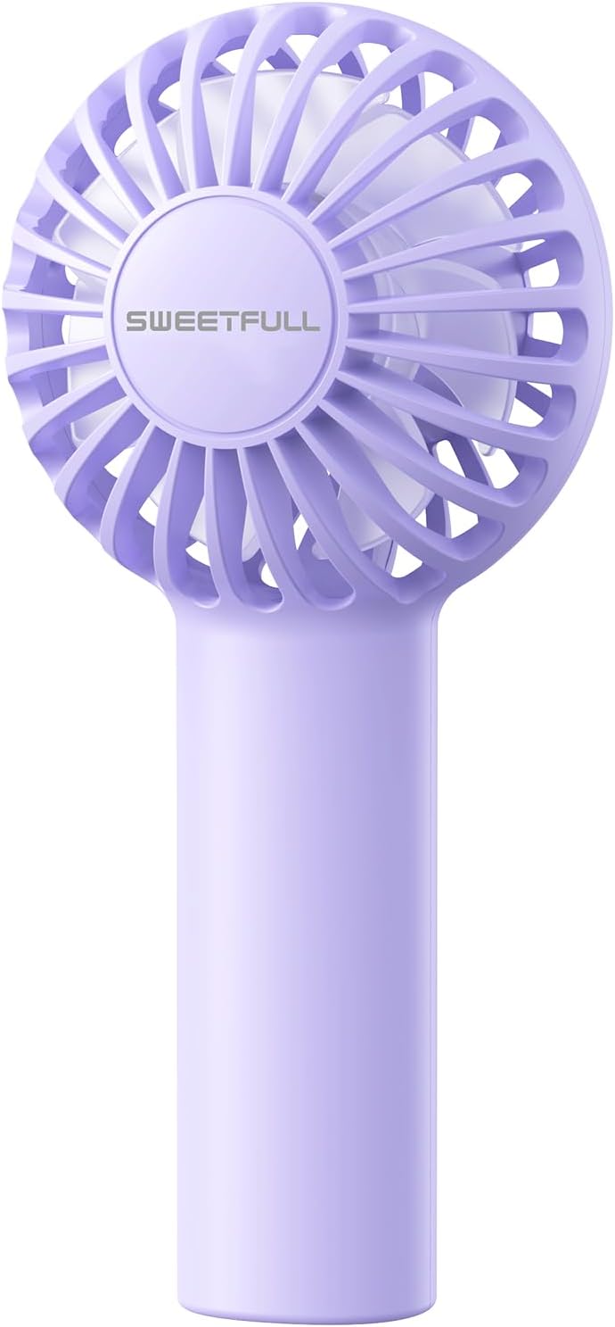 SWEETFULL Mini Portable Fan Powerful Handheld Fan Rechargeable,3 Speeds Personal Small Hand Fan for Travel Makeup Eyelash Fan for Stylish Kids Girls Women USB Cute Design