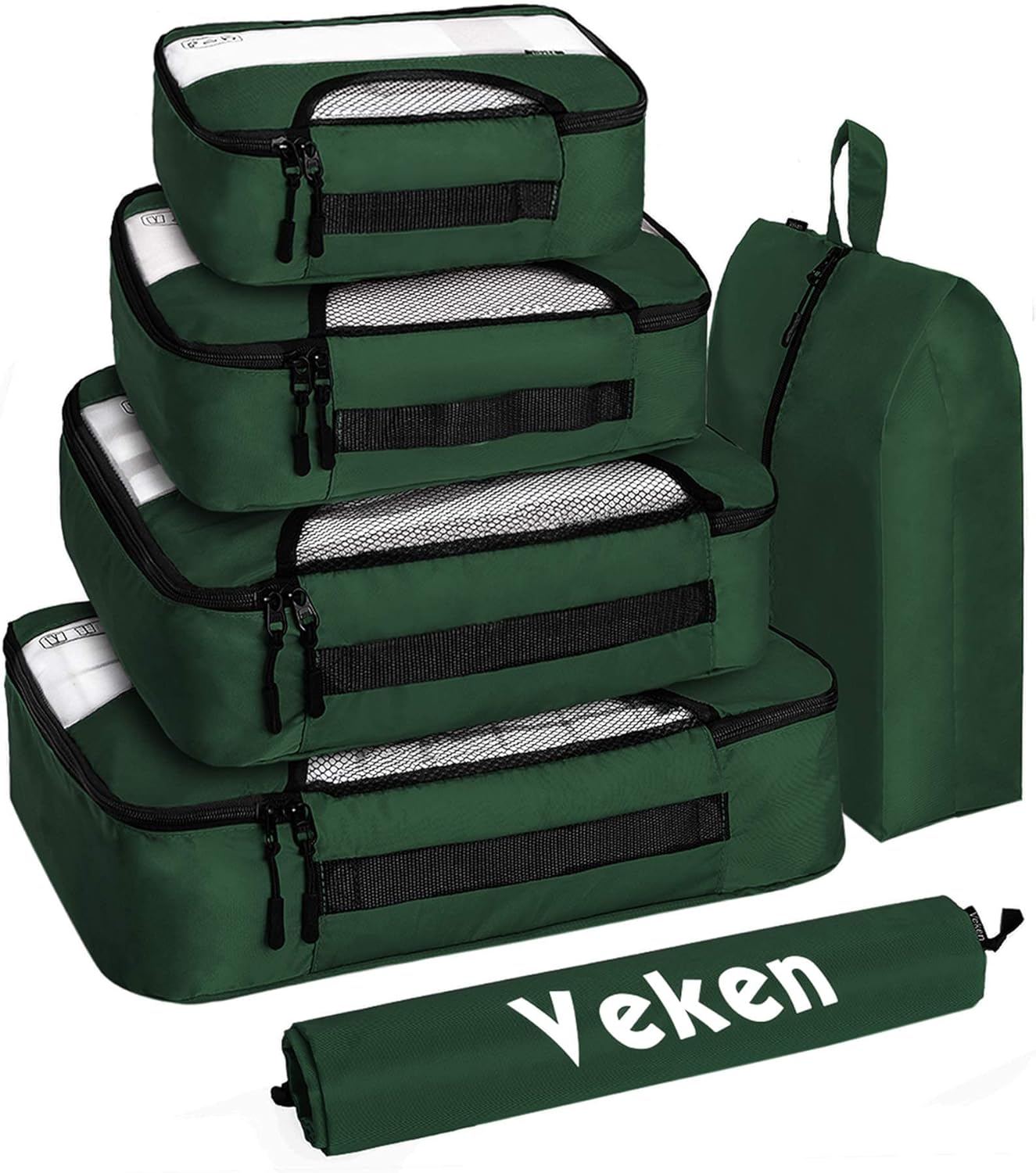 Veken 6 Set Packing Cubes for Suitcases, Travel Organizer Bags for Carry on Luggage, Suitcase Organizer Bags Set for Travel Essentials Travel Accessories in 4 Sizes(Extra Large, Large, Medium, Small)