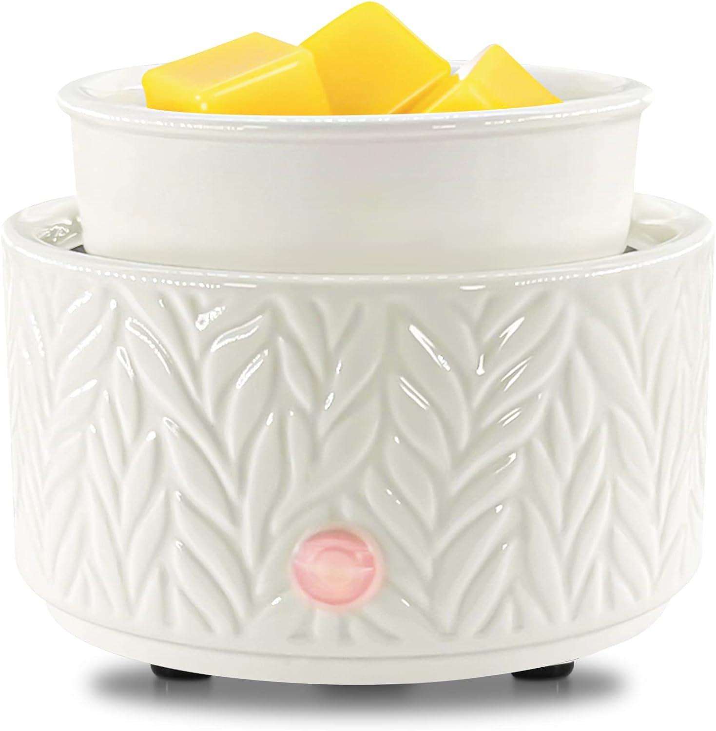 Wax Melt Warmer for Scented Wax Melts 3-in-1 Electric Ceramic Candle Wax Warmer Burner Fragrance Wax Melter for Home Office Bedroom Gift & Decor (Leaf)