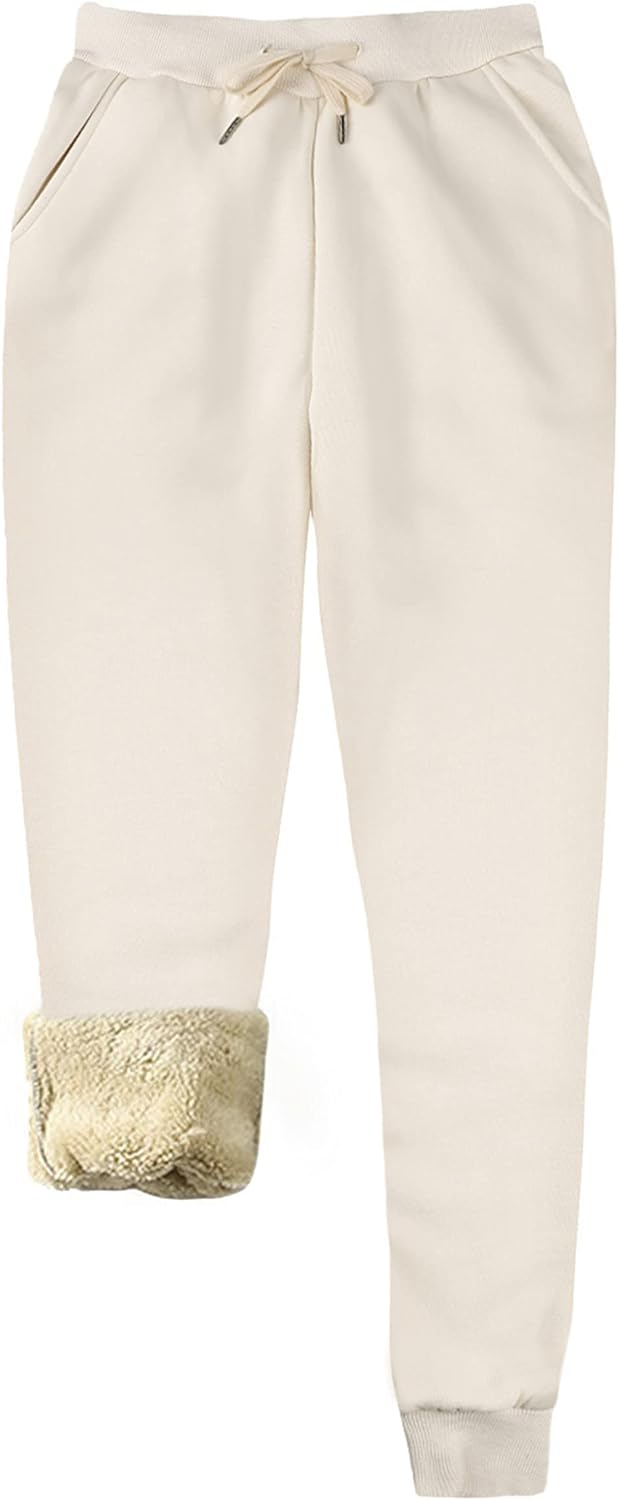 Yeokou Womens Sherpa Lined Sweatpants Winter Warm Fleece Pants