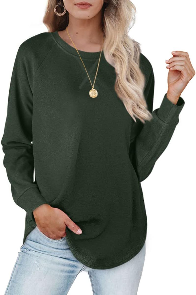 XIEERDUO Womens Sweatshirts Crewneck Loose Fitting Tops For Women Long Sleeve Shirts Pullover