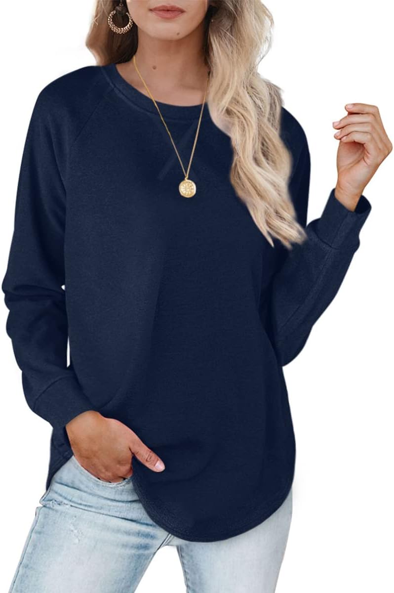 XIEERDUO Womens Sweatshirts Crewneck Loose Fitting Tops For Women Long Sleeve Shirts Pullover