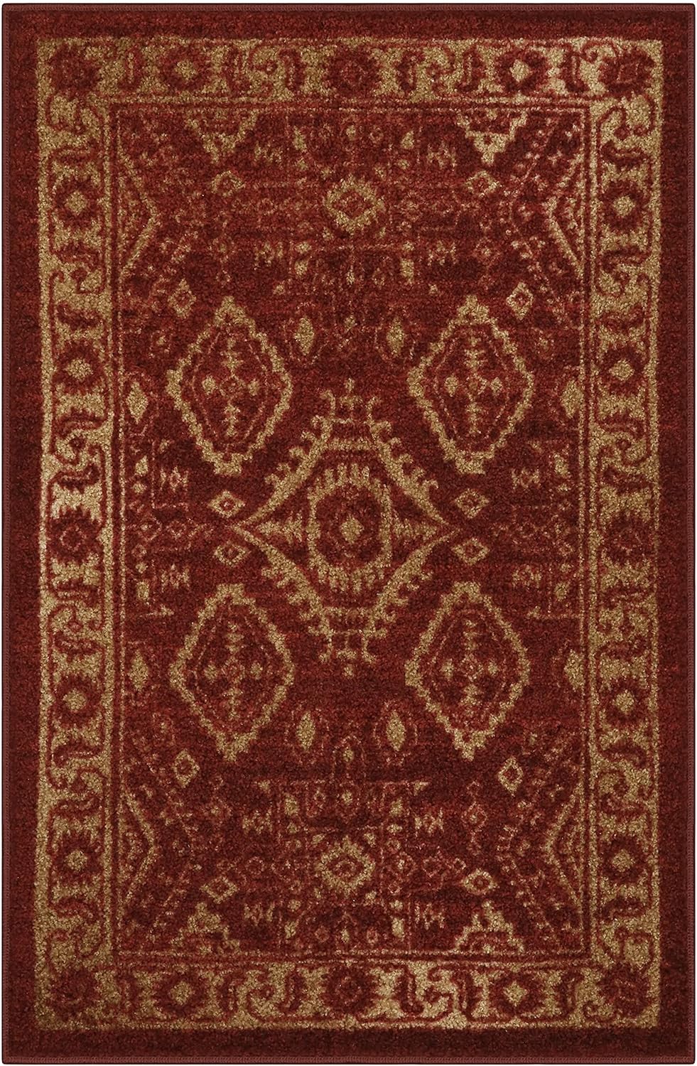 Maples Rugs Georgina Traditional Area Rugs for Living Room & Bedroom [Made in USA], 3'4 x 5', Red/Gold