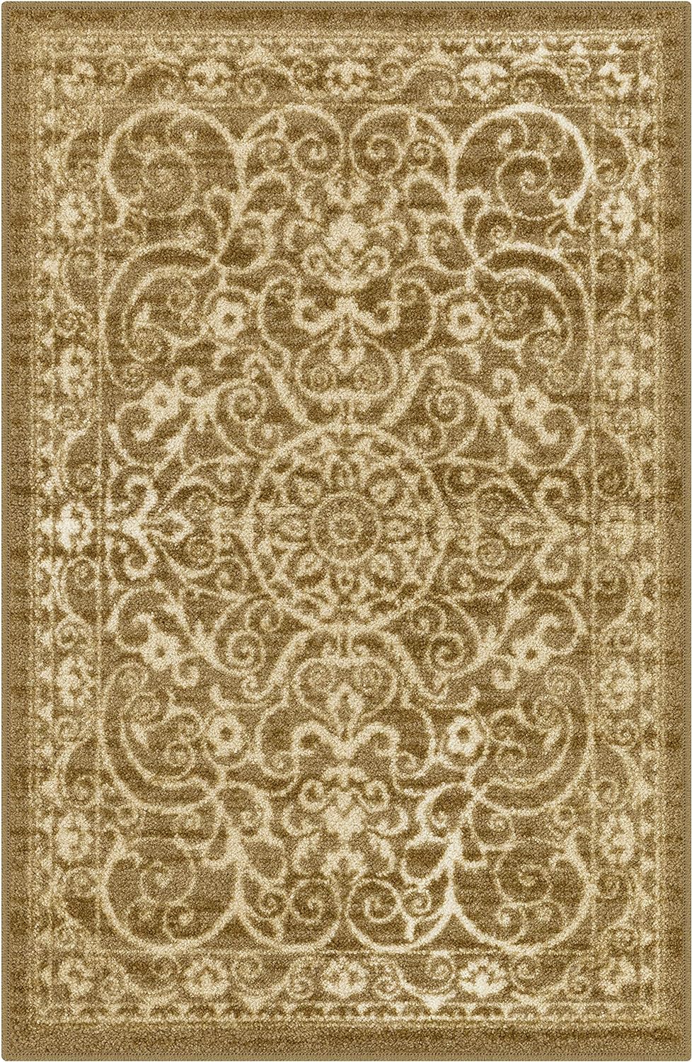 Maples Rugs Pelham Vintage Area Rugs for Living Room & Bedroom [Made in USA], 3'4 x 5, Khaki