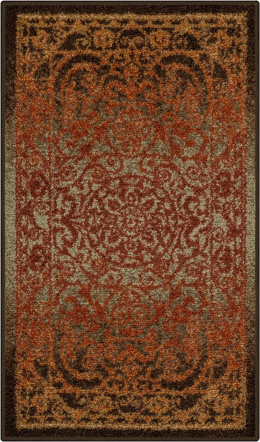 Maples Rugs Pelham Vintage Kitchen Rugs Non Skid Washable Accent Area Carpet [Made in USA], 1'8 x 2'10, Rustique