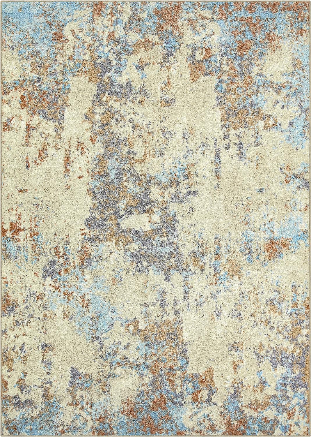 Maples Rugs Southwestern Stone Distressed Abstract Area Rugs Carpet for Living Room & Bedroom [Made in USA], 5 x 7, Multi