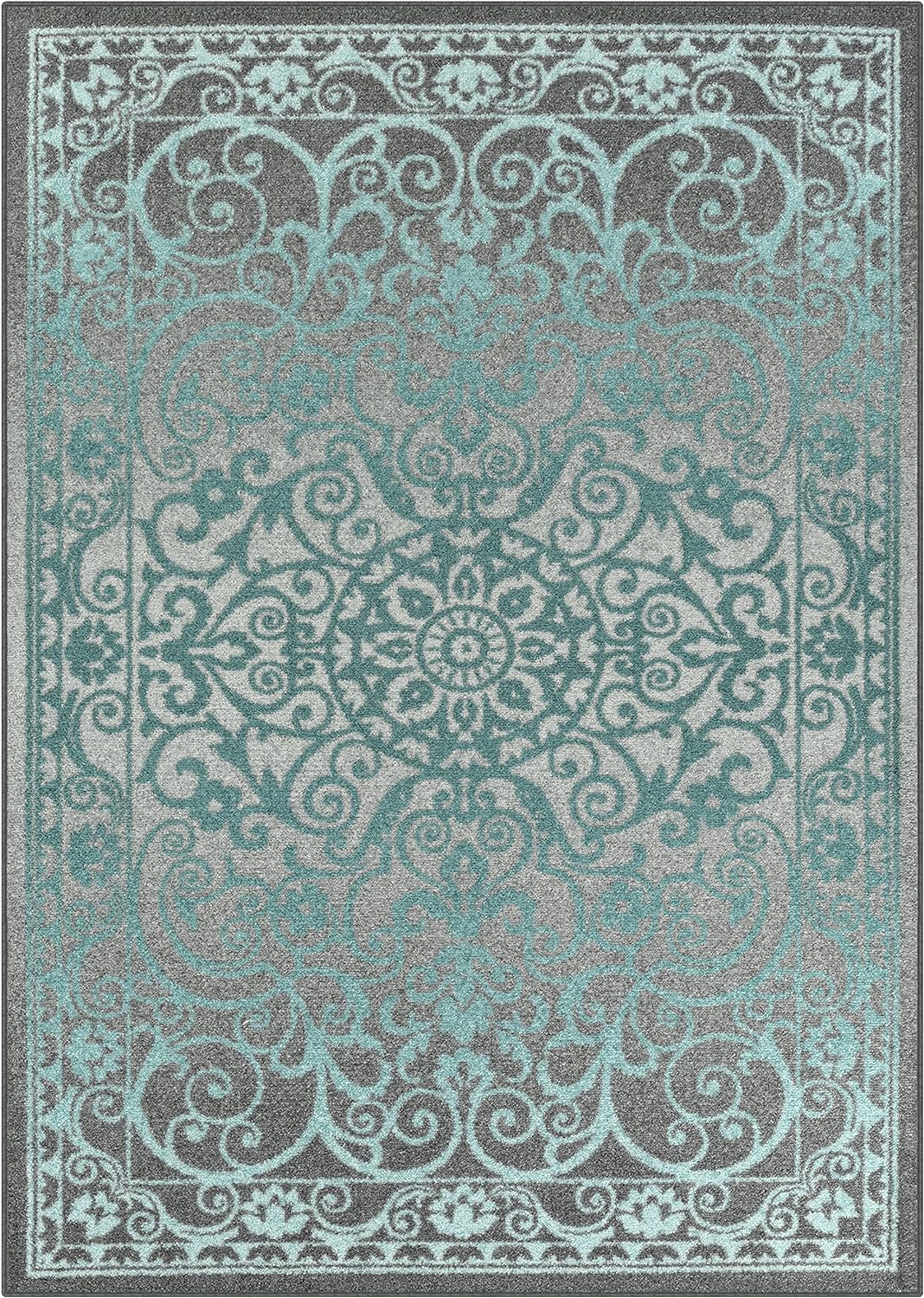 Maples Rugs Area Rug - Pelham 5 x 7 Large Area Rugs [Made in USA] for Living Room, Bedroom, and Dining Room, Grey Blue