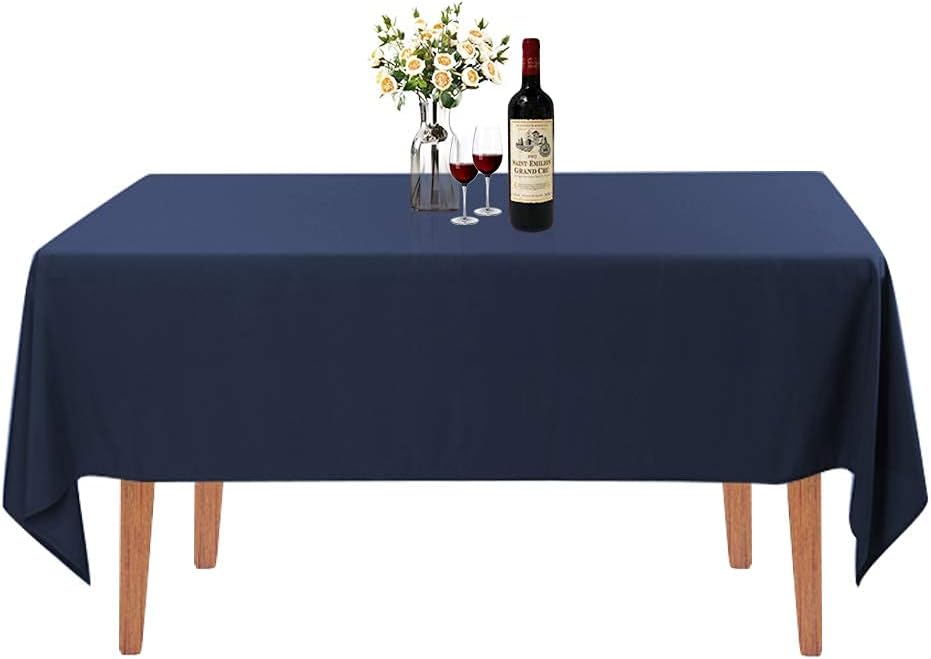 Rectangle Tablecloth - 60 x 126 Inch - Navy Blue Rectangular Table Cloth for 8 Foot Table in Washable Polyester - Great for Wedding, Restaurant, Party, Banquet Decoration