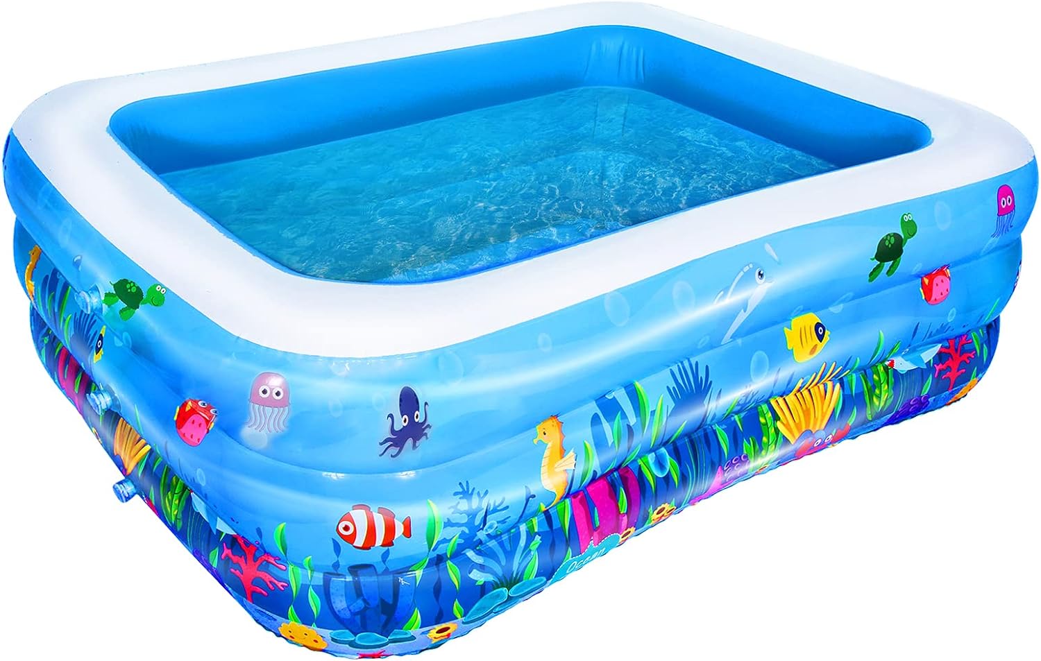 AsterOutdoor Inflatable Swimming Pool Full-Sized Above Ground Kiddle Family Lounge Pool, 80x 55x 23 Thickened, Blow Up for Backyard, Garden, Party, Blue