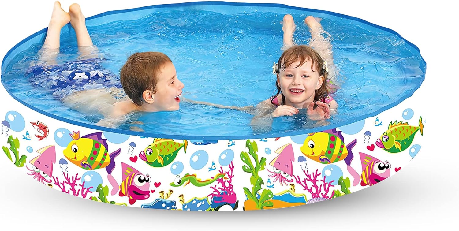 Taylor Toy Kiddie Pool, Splash Pool, Toddler Pool, Kids Pool, Easy Setup, Foldable, Ball Pit, Portable, Water Play, Non-Inflatable, 59 Gallon