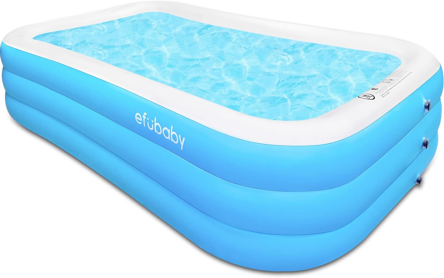 Inflatable Swimming Pool efubaby 120 X 72 X 22 Blow up Full Sized Inflatable Pool for Adults Toddler Kids Age 3   And Family - Backyard Kiddie Pool Light Blue