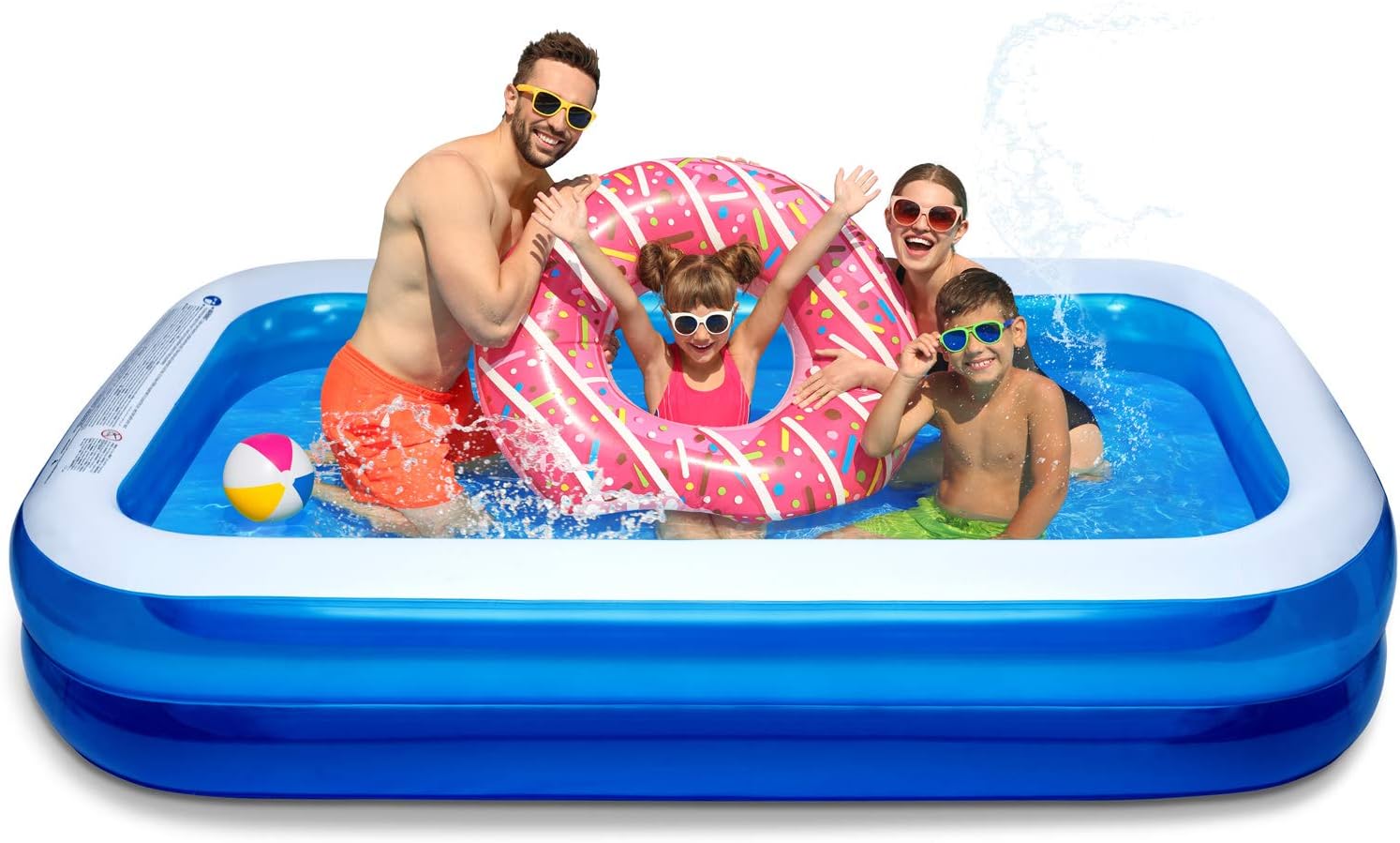 Inflatable Swimming Pool Kiddie Pools Family Swim Center for Kids Full-Sized Lounge Pool for Kids Easy Set Swimming Pool for Backyard Summer Water Party Outdoor (103x69x20in)