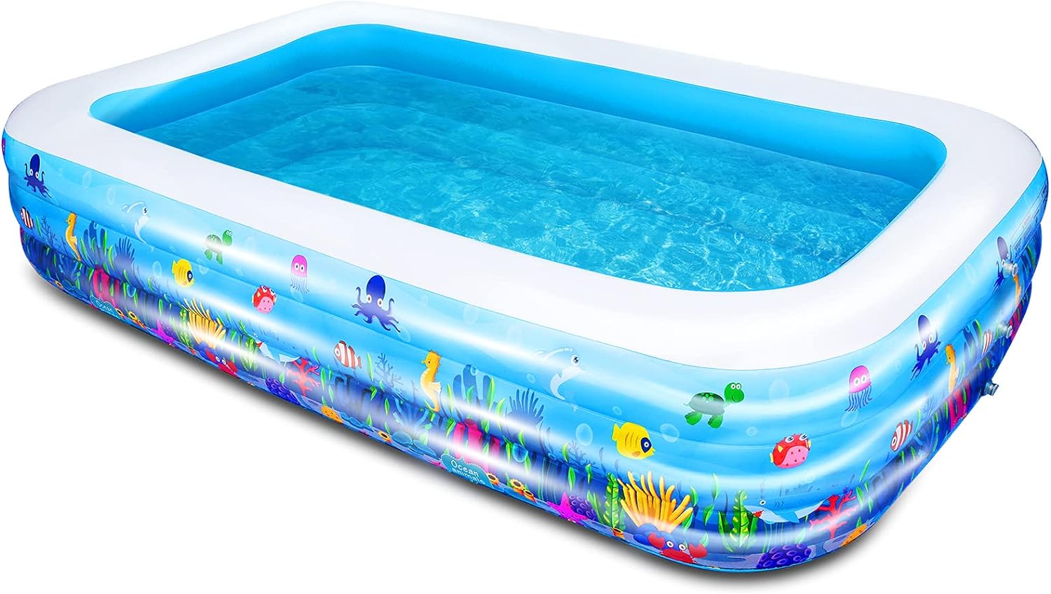 AsterOutdoor Inflatable Swimming Pool, 100x 66x 23, Full-Sized Above Ground Kiddle Family Lounge Thickened Pool for Adult, Kids, Toddlers, Blow Up for Backyard, Garden, Party, Blue