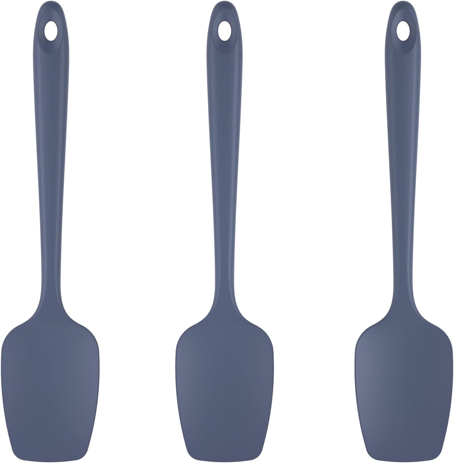 U-Taste Silicone Spoon Spatula Set, 600F High Heat Resistant BPA-Free Flexible Rubber Scraper, Cooking Mixing Baking Kitchen Utensils Set of 3 (Midnight Blue)