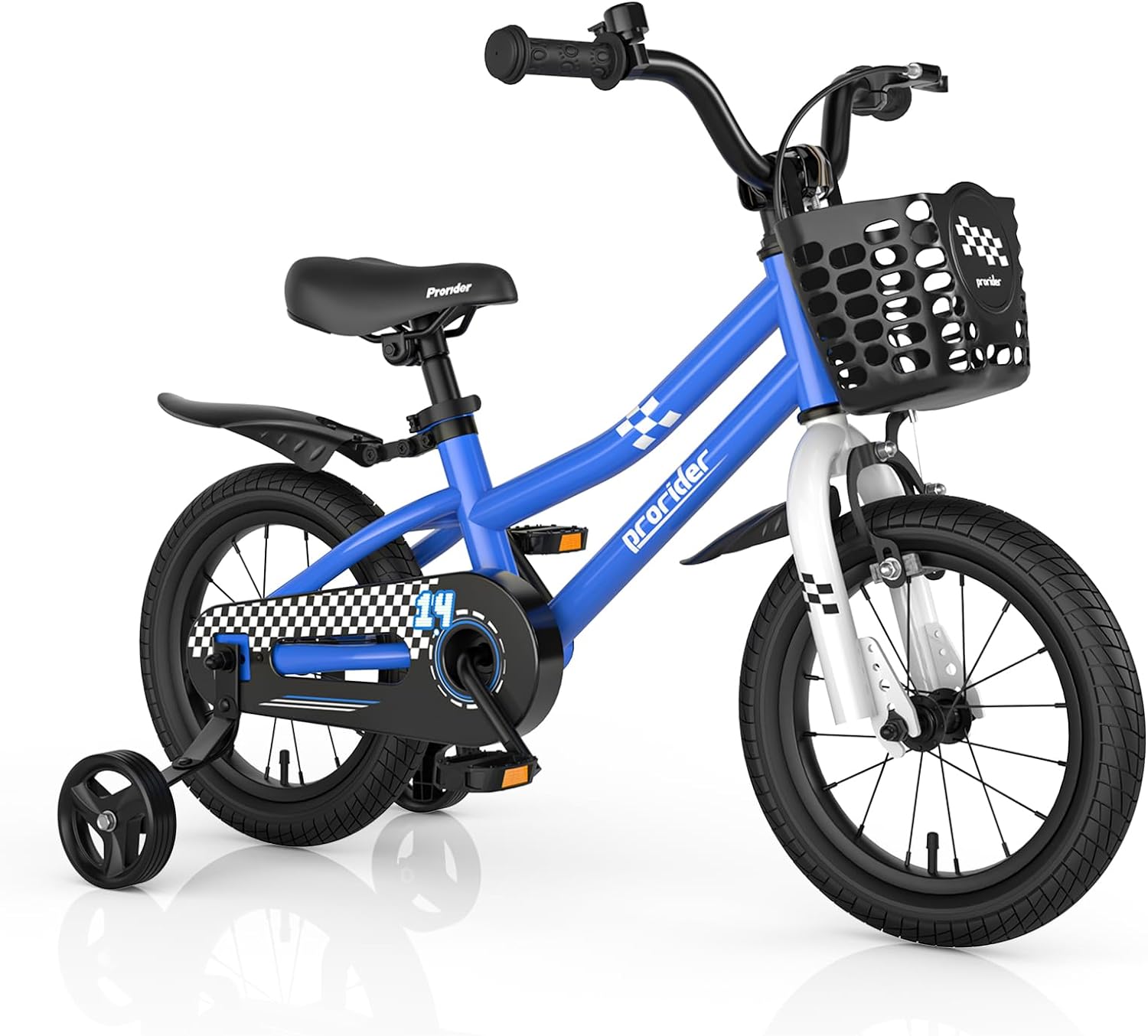 GYMAX 14/16/18 Kids Bike for 3-5/4-7/4-8 Years, Childrens Bicycle w/Removable Training Wheels, Basket & Dual Handbrake, Toddler Bike for Boys Girls