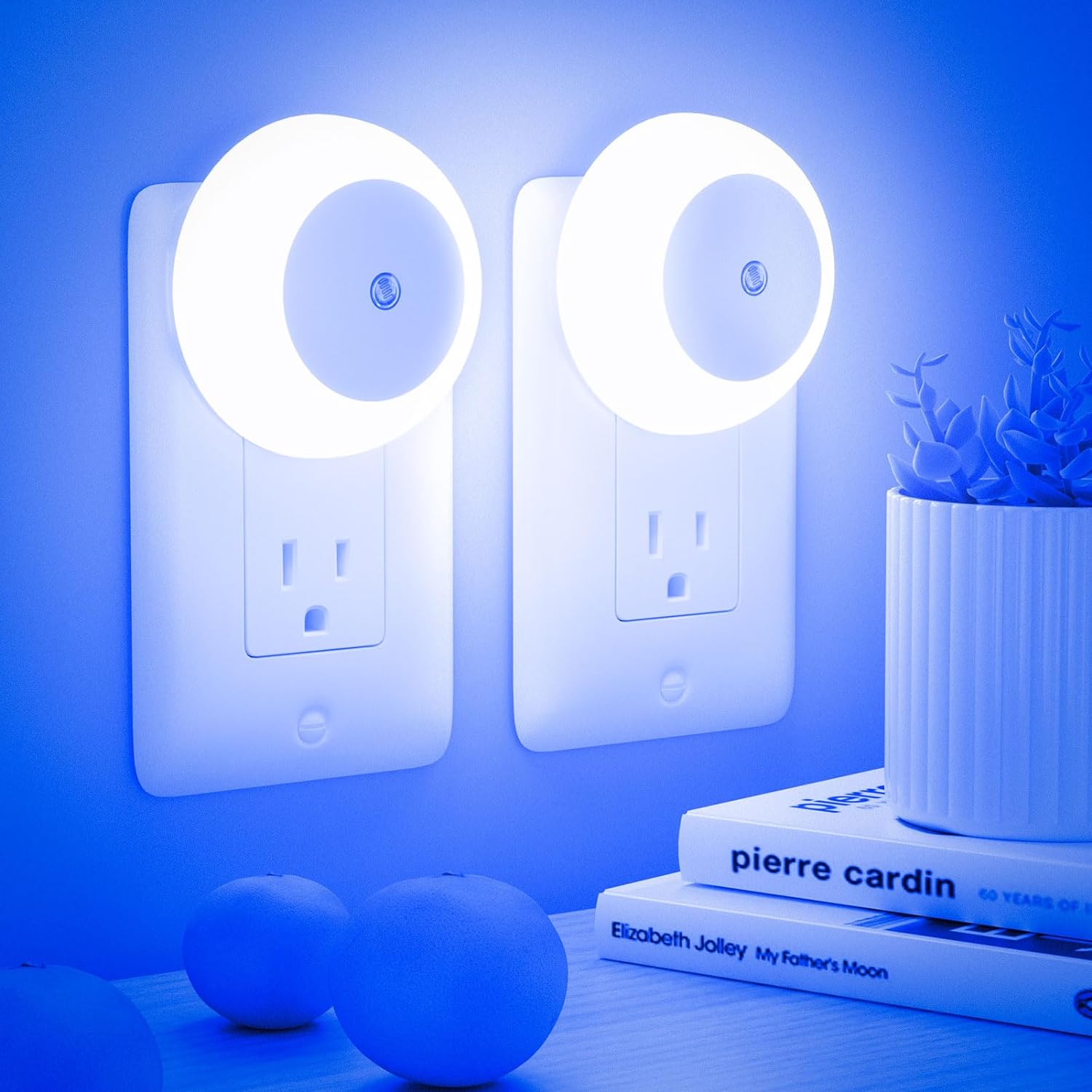 Night Light, Night Lights Plug into Wall, Dusk to Dawn Sensor, Blue Led Night Light 0.5W, 2 Pack Nightlight for Adults, Bedroom, Bathroom, Hallway, Kitchen