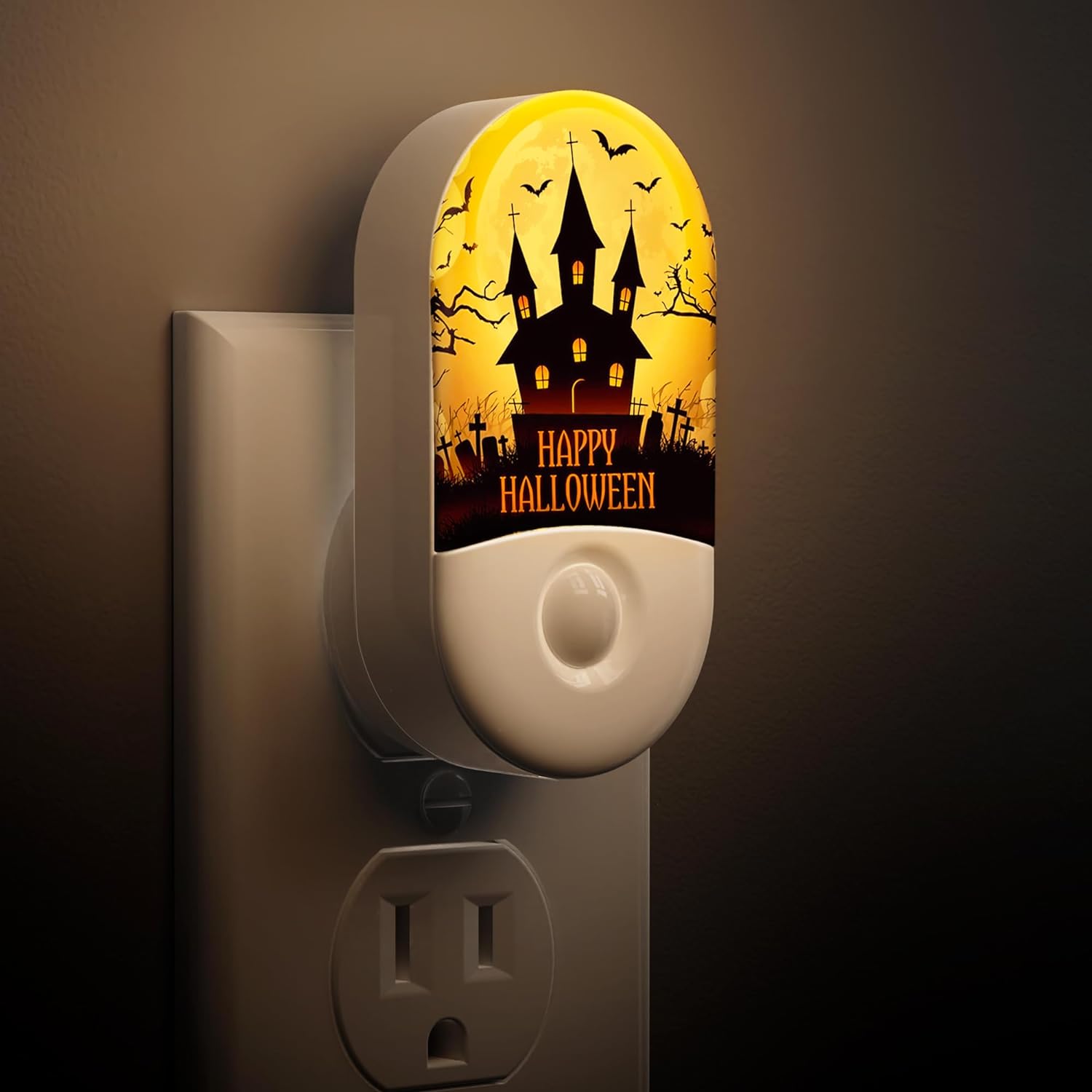 LOHAS Kids Night Light, [2 Pack] Halloween LED Night Light Plug into Wall, Nightlights with Light Sensors Soft White 3000K, 30/60LM Adjustable Brightness, Automatic Night Light for Kid, Hallway