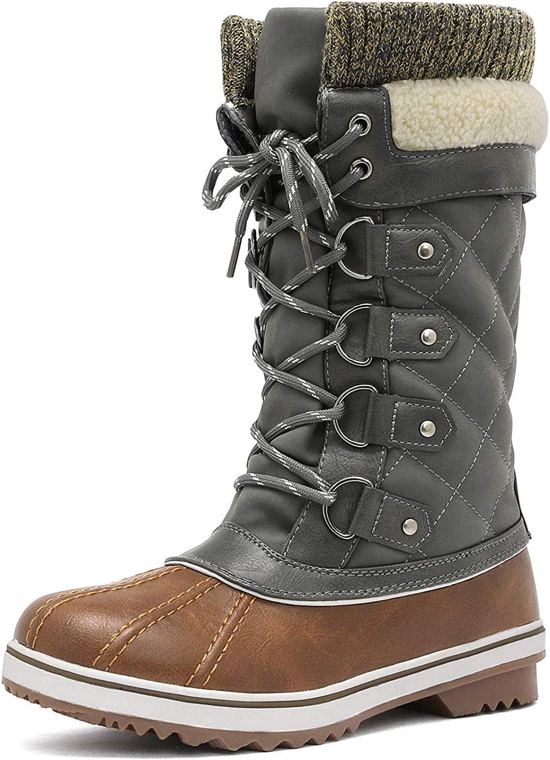 DREAM PAIRS Women' Mid-Calf Waterproof Winter Snow Boots