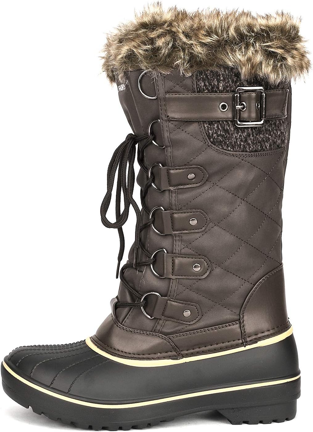 DREAM PAIRS Women' DP Warm Faux Fur Lined Mid Calf Winter Snow Boots