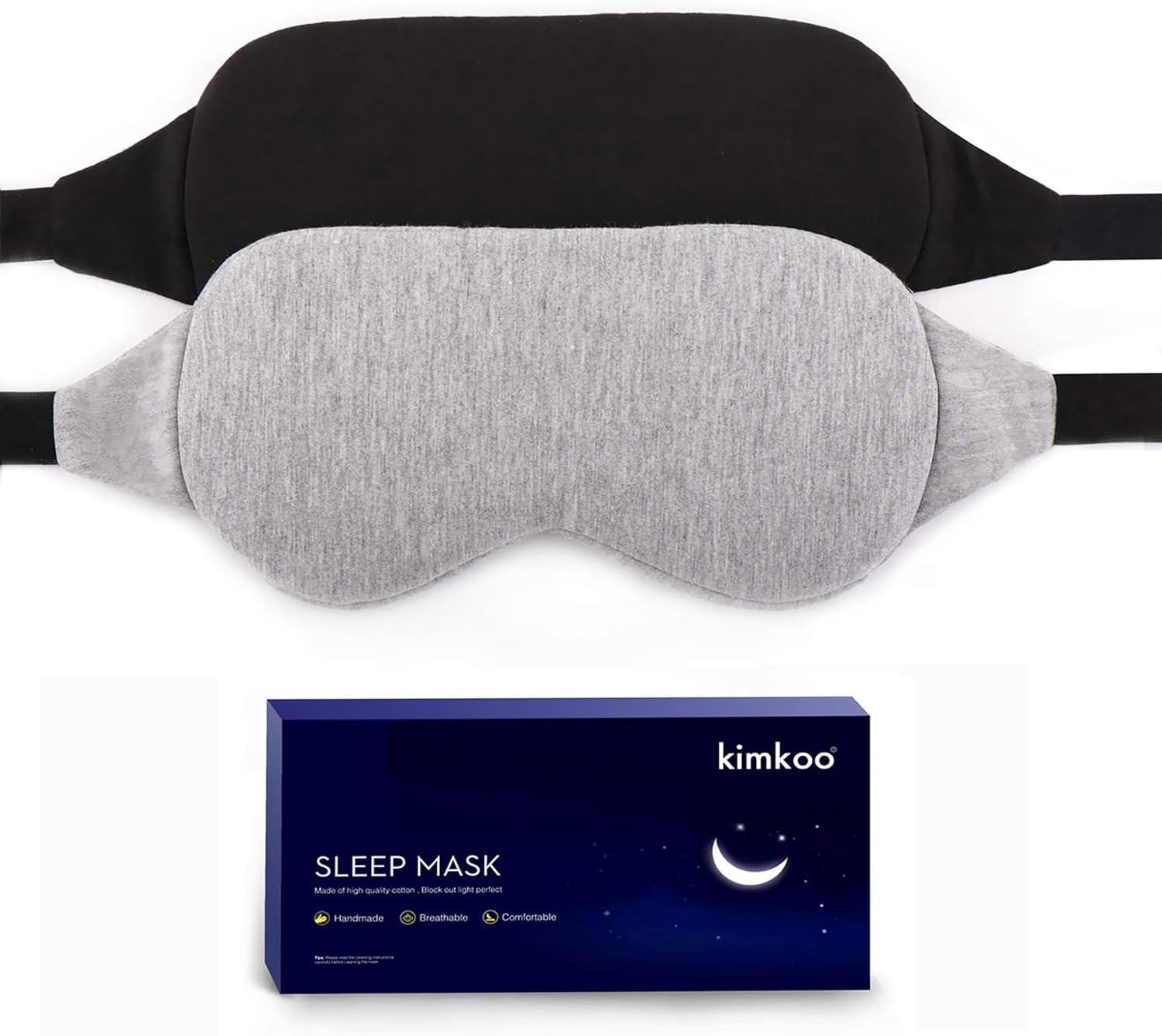 Sleep Mask-Eye Mask for Sleeping, Sleeping Mask Blocking Out Light Perfectly for Women and Men, Soft and Comfortable Blindfold for Travelling, with Pouch (Black Gray)